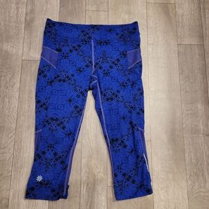 Athleta Women's cropped leggings XS blue/purple Activewear Workout